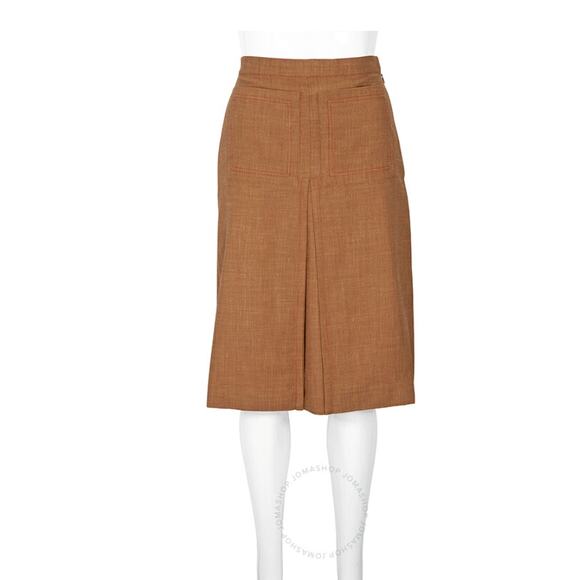 Women’s 0 Burberry Linen Skirt NWT $1400 Retail COA Royal Quiet Luxury - Picture 1 of 8